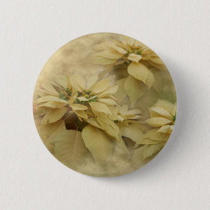 Cream Colored Poinsettias Digital Art Ronde Button 5,7 Cm