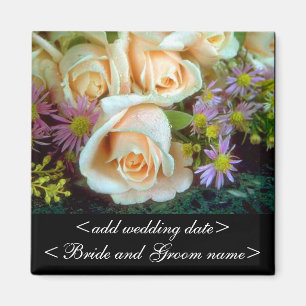Cream Colour Rozen Magneet