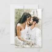 Cream Couple Photo Names Mariage Blank Merci (Devant)