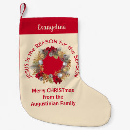 Cream Custom JESUS IS DE REDEN Christelijk Kleine Kerstsok