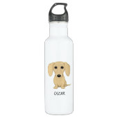 Cream Dachshund met aangepaste tekst Waterfles (Voorkant)
