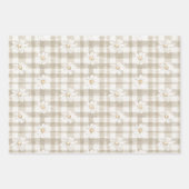 Cream Daisy Floral Bunny Rabbit Birthday Inpakpapier Vel (Voorkant 2)