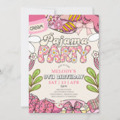 Cream Daisy Pajama Party Birthday Invitation (Devant)