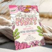 Cream Daisy Pajama Party Birthday Invitation