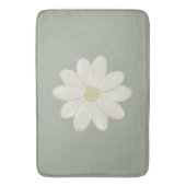 Cream Daisy Sage Green Large Bath Mat (Voorkant Verticaal)