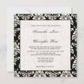 Cream damask, aangepaste trouwuitnodigingen kaart (Achterkant)