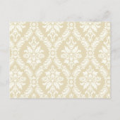 Cream Damask Enregistrer la date carte postale (Dos)