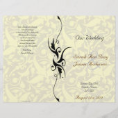 Cream Damask Programme de mariage juif (Devant)