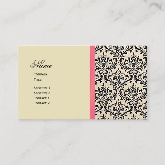 Cream Damask ~ Visitekaartjes (Voorkant)