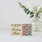 Cream Damask ~ Visitekaartjes (Staand voorkant)