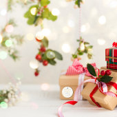 Cream Doodle Stars Vrolijke Kerstvakantie Sticker