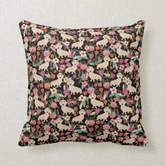 Cream Doxie Floral - roommeel Kussen