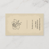 Cream Ecru Carte de visite avec Rose (Dos)