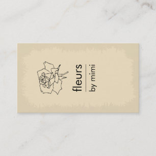 Cream Ecru Carte de visite avec Rose