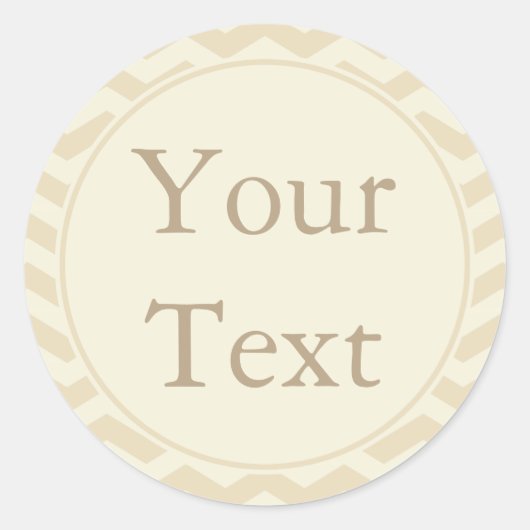 Cream & Ecru Stickers of labels w / aangepaste tek (Voorkant)