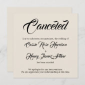 Cream Elaborate Annulé Mariage Faire-part (Devant / Derrière)