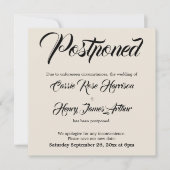 Cream Elaborate Postpond Mariage Faire-part (Devant)
