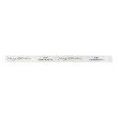 Cream elegant script Kerst gepersonaliseerde rusti Lint (Voorkant)