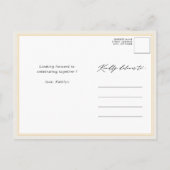 Cream Elegant Script Modern Simple Vrijgezellenfee Uitnodiging Briefkaart (Achterkant)