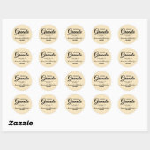 Cream Elegant Script zelfgemaakte granola label (Vel)