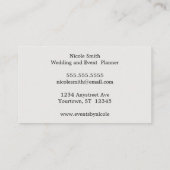 Cream en Blush Rozen Wedding Planner Visitekaartje (Achterkant)