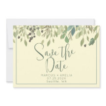 Cream & Eucalyptus Save the Date QR Code