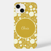 CREAM FEMININE GOLD FLORAL PATTERNAAM Case-Mate iPhone CASE (Achterkant)