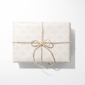 Cream Fleur-de-Lis Cadeaupapier