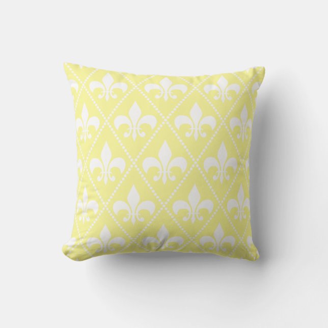 Cream Fleur de Lis Kussen (Voorkant)
