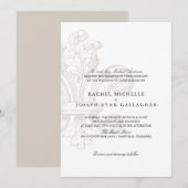 Cream Fleur de lis | Trouwen Kaart (Voorkant / Achterkant)