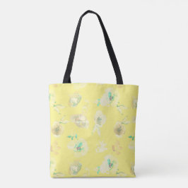 Cream Floral All-Over-Print Canvas tas