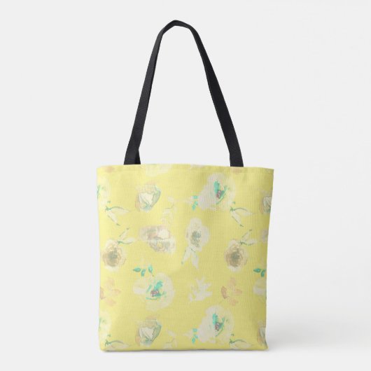 Cream Floral All-Over-Print Canvas tas (Achterkant)