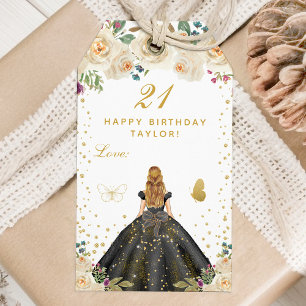 Cream Floral Blonde Hair Girl Happy Birthday Cadeaulabel