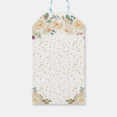 Cream Floral Dark Skin Girl Happy Birthday Cadeaulabel (Achterkant)