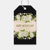 Cream Floral Happy Moederdag Gift Label Cadeaulabel (Voorkant)