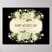 Cream Floral Happy Moederdag Poster (Voorkant)