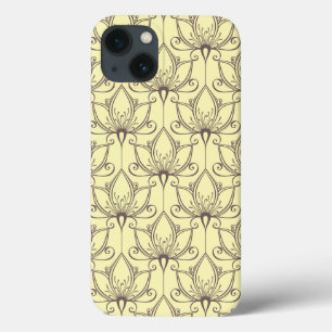 Cream Floral Pattern iPhone 13 Hoesje