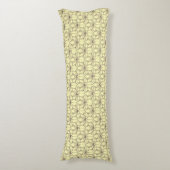 Cream Floral Pattern Lichaamskussen (Voorkant Verticaal)