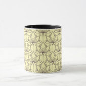 Cream Floral Pattern Mok (Midden)
