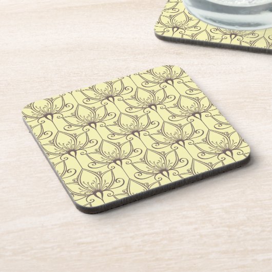 Cream Floral Pattern Onderzetter (Linkerzijde)