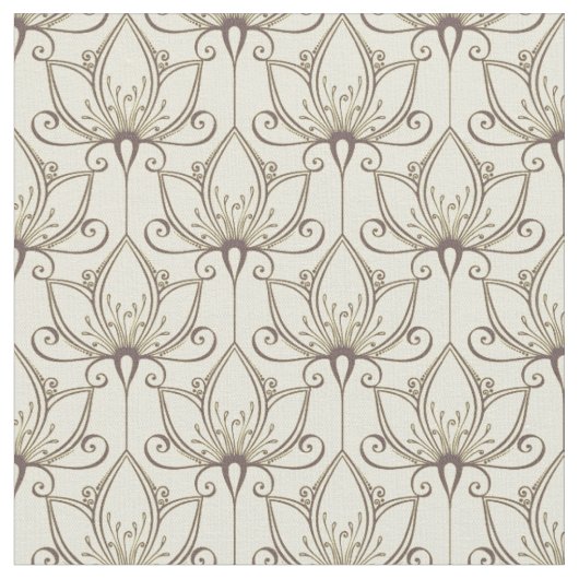 Cream Floral Pattern Stof (Close Up)