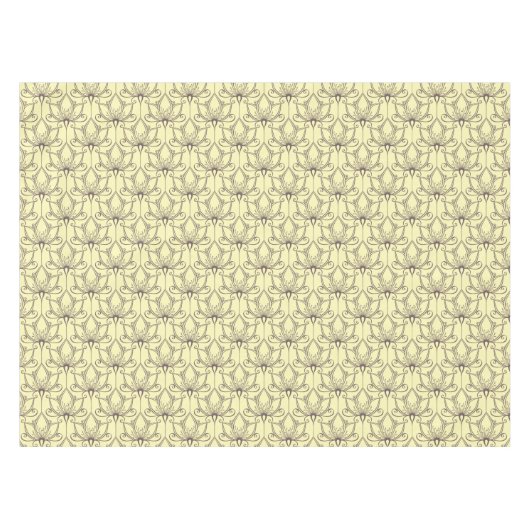 Cream Floral Pattern Tafelkleed (Voorkant (Horizontaal))