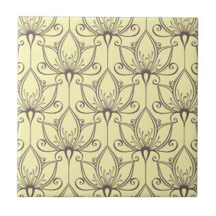 Cream Floral Pattern Tegeltje