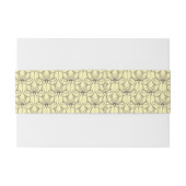 Cream Floral Pattern Uitnodigingen Wikkel (Achterkant Voorbeeld)