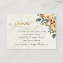 Cream Floral, QR Code - Cream