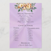 Cream Floral Quinceanera Program - Lavender Programma (Achterkant)