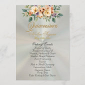 Cream Floral Quinceanera Program - Pastel Green Programma (Voorkant)