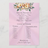 Cream Floral Quinceanera Program - Pastel Pink Programma (Achterkant)