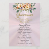 Cream Floral Quinceanera Program - Pastel Pink Programma (Voorkant)