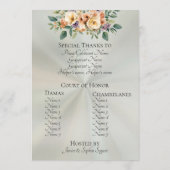 Cream Floral Quinceanera Program - Pastel Sage Programma (Achterkant)